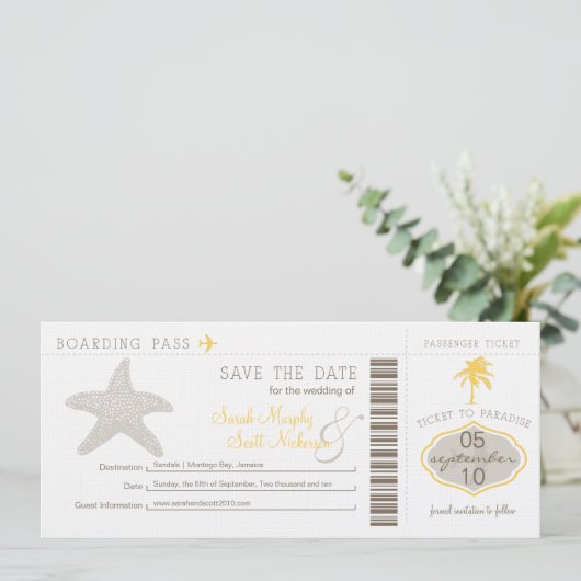 Sla de instapkaart datum op save the date (Staand voorkant)