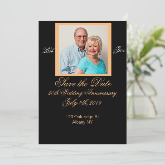 Sla de Jubileum Datum op Save The Date (Staand voorkant)