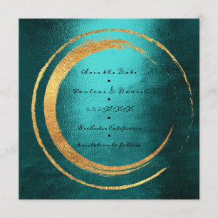 Sla de minimale Blauwgroen goudwissing op Save The Date