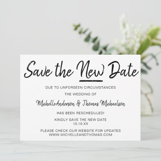 Sla de Nieuwe Datum Op Save The Date (Staand voorkant)