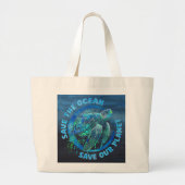 Sla de Planeet Op Grote Tote Bag (Voorkant)