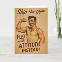 Sla de sportschool over Oude poster | Retro fitnes