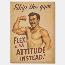 Sla de sportschool over Oude poster | Retro fitnes