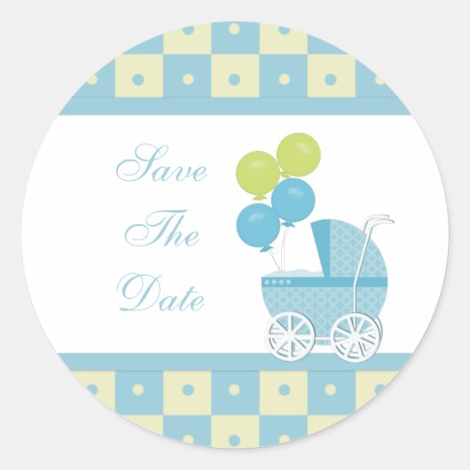 Sla de Stickers van het Baby shower Datum op (Voorkant)