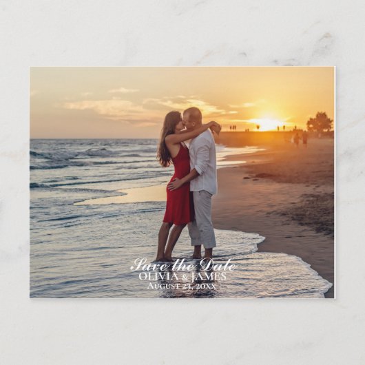 Sla de trouwfoto op aankondigingskaart (Voorkant)