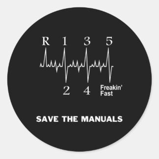 Sla de UALS Stick Shift Car op Ronde Sticker