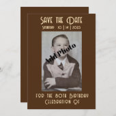 Sla de verjaardagsfeestdag op save the date (Voorkant / Achterkant)