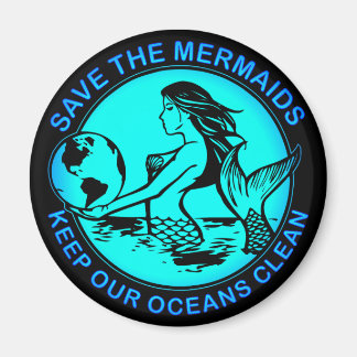 Sla de zeemeerminnen op Houd onze oceanen schoon © Magneet