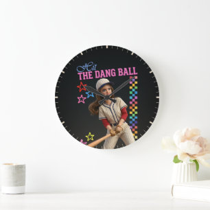 Sla Die Ballen Maar Raak Grappige Honkbal Moeder P Grote Klok