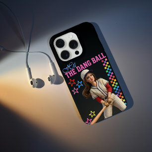 Sla Die Ballen Maar Raak Grappige Honkbal Moeder P iPhone 15 Pro Hoesje