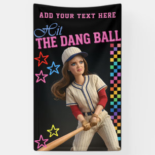 Sla Die Ballen Maar Raak Grappige Honkbal Moeder P Spandoek