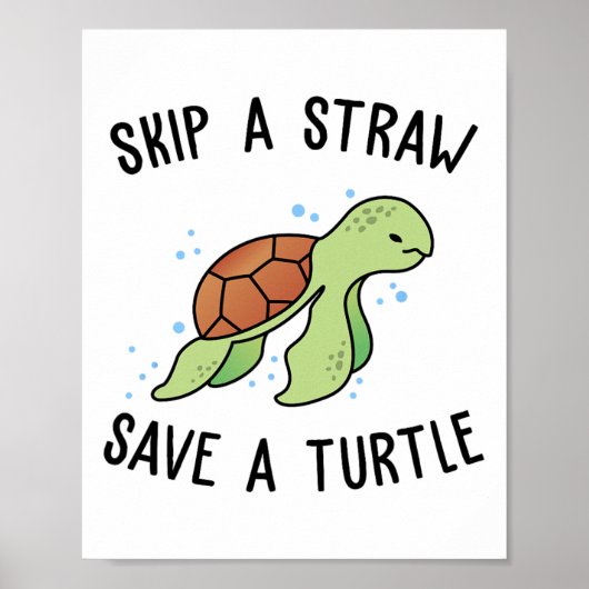 Sla een riem over en sla een schildpad op. poster (Voorkant)