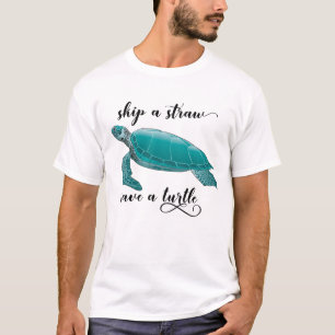 Sla een Rietje Over Red een Schildpad Plasticvrije T-shirt