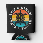 Sla een Rietje Over Spaar een Schildpad Blikjeskoeler (Achterkant)