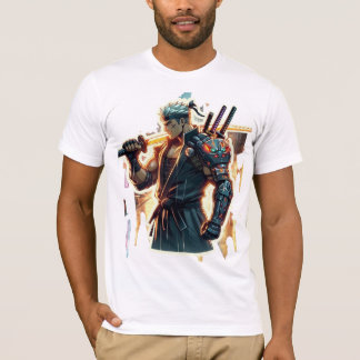 Sla eerst. Verbrand helderder." Cyberpunk Anime Fi T-shirt