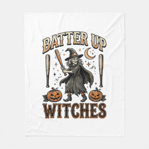 Sla Heksen Vintage Halloween-honkbalontwerp aan Fleece Deken