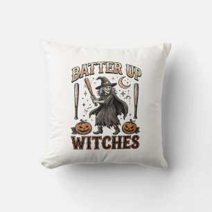 Sla Heksen Vintage Halloween-honkbalontwerp aan Kussen
