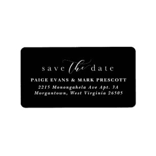 Sla het adres van de datumterugkeer op etiket