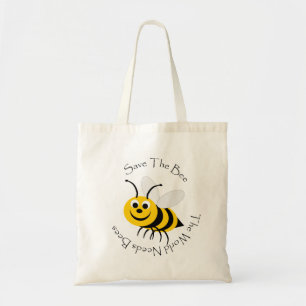 Sla het bijenontwerp op tote bag