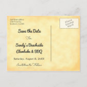 Sla het Briefkaart Aangepaste strand op datum op (Achterkant)