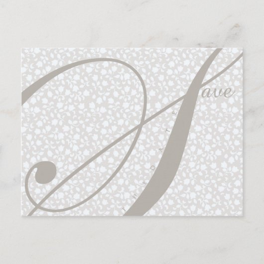 Sla het Briefkaart Date Sutble Grays Announcement (Voorkant)