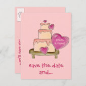 Sla het Briefkaart Date & Yummy Cake op (Voorkant / Achterkant)