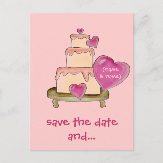 Sla het Briefkaart Date & Yummy Cake op (Voorkant)