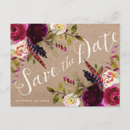 SLA HET BRIEFKAART DATUM OP | Floral Rustic Boho