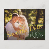 Sla het briefkaart Datum op in geel en grijs (Voorkant)