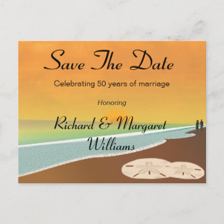 Sla het Date Beach Jubileum op Aankondigingskaart