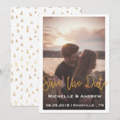 Sla het Date Gold-script op Save The Date (Voorkant / Achterkant)