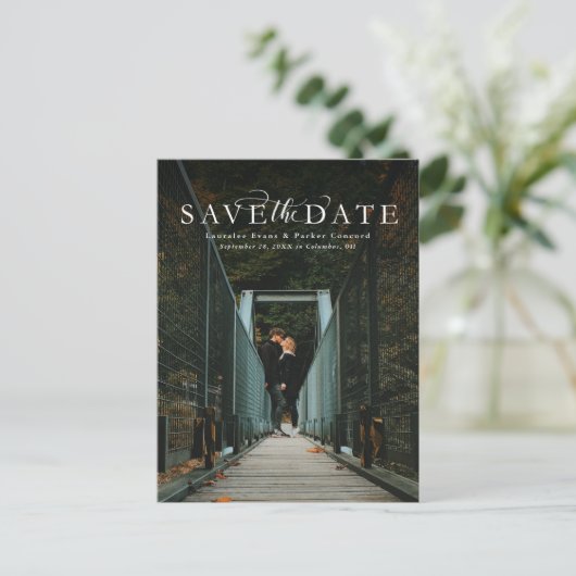 Sla het datum elegante verticaal foto briefkaart o (Staand voorkant)