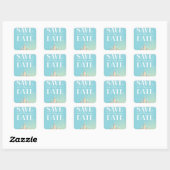 Sla het Datum Zandkasteel Vierkante Sticker (Vel)