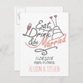 Sla het datumontwerp op. aankondigingskaart (Voorkant / Achterkant)