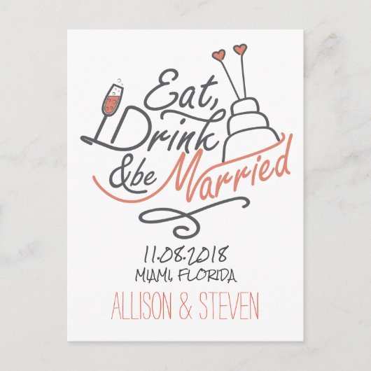 Sla het datumontwerp op. aankondigingskaart (Voorkant)