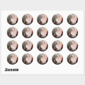 Sla het Datumscript Persoonlijke Namen Foto op Ronde Sticker (Vel)