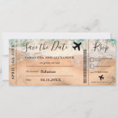 Sla het datumscript tropische instapkaart op save the date (Voorkant)