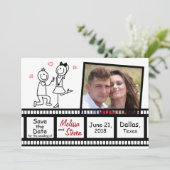 Sla het ontwerp van de trouwuitnodiging op. save the date (Staand voorkant)