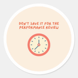 Sla het op voor Prestatie review - sticker