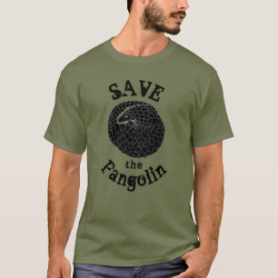 Sla het Schubdier Bedreigde Wilde Dieren Monochroo T-shirt