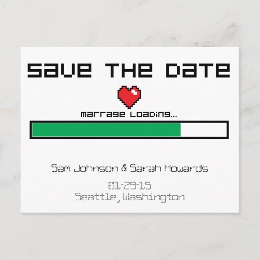 Sla het spel op - Video Game Style Aankondigingskaart (Voorkant)