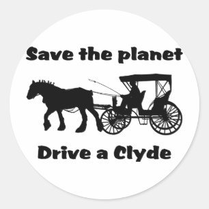 Sla het station op een clyde ronde sticker