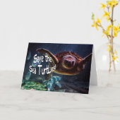 Sla het Zee Turtles Animal Foto Kaart (Gele Bloem)
