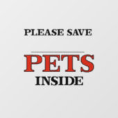 Sla huisdieren op raamsticker (Vel)