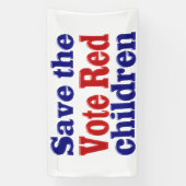 Sla kinderen Stem Rood met rode blauwe tekst Spandoek (Verticaal)