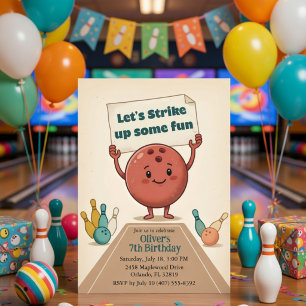 Sla leuk op Party Bowling Jongen 7e Verjaardag Kaart