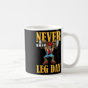 Sla nooit beendag gewichtheffen workout koffiemok