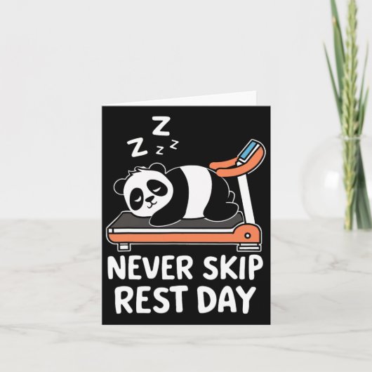 Sla nooit rustdag Grappig Bodybuilding Panda Work Kaart (Voorkant)