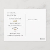 Sla onze datum op Modern Script Trouwfoto Briefkaart (Achterkant)