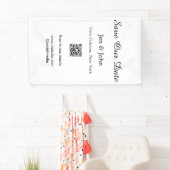 Sla onze datum op Scan QR voor details naam datum Spandoek (Insitu)